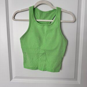 Lululemon Ebb to Street Crop Tank - Lime Green (GUC)